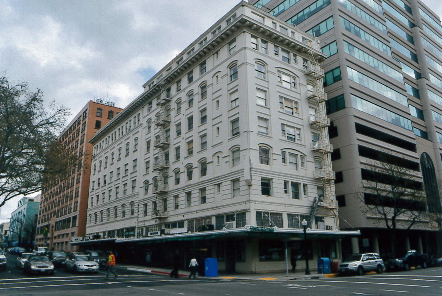 Street view of northeast side of building